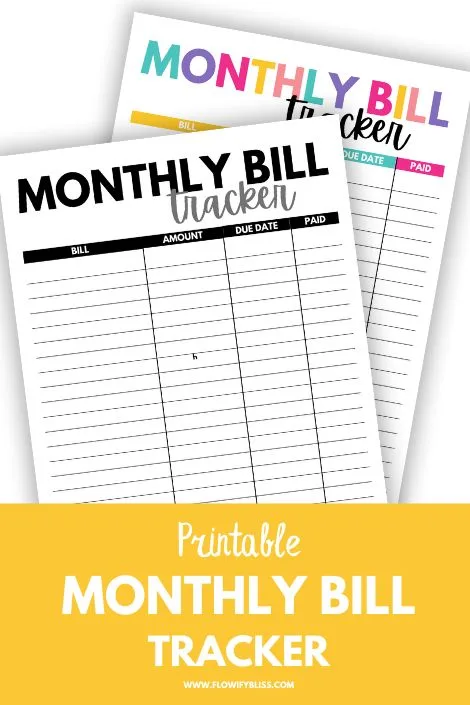 Monthly bill tracker