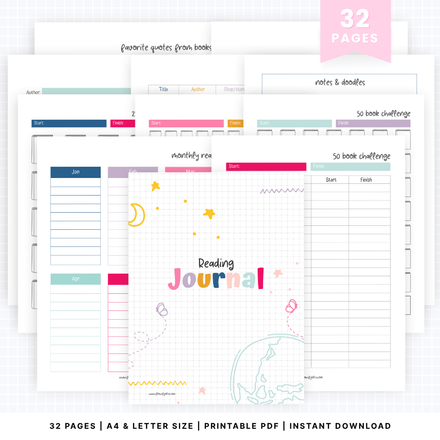 reading-journal-printable-pdf-instant download