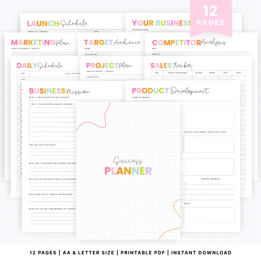 success-planner-printable-pdf-instant download