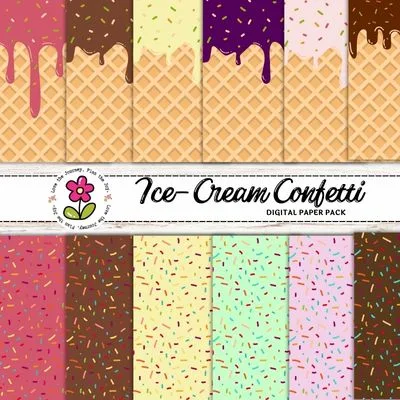 Ice-Cream Confetti Digital Paper