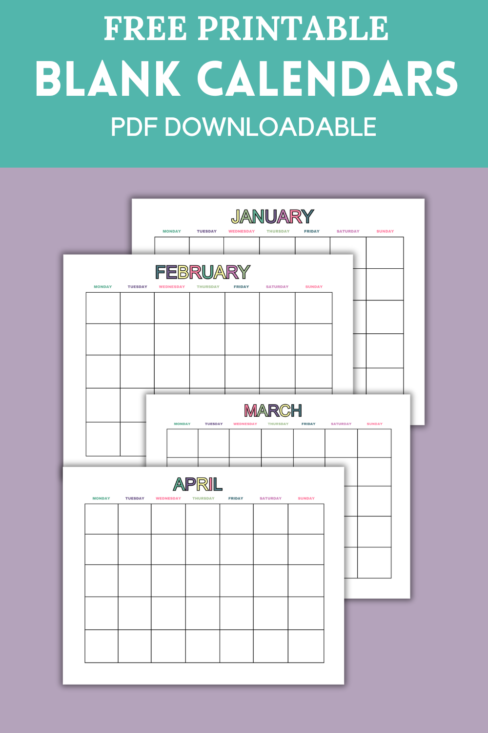 FREE Printable Blank Calendar - Flowify Bliss