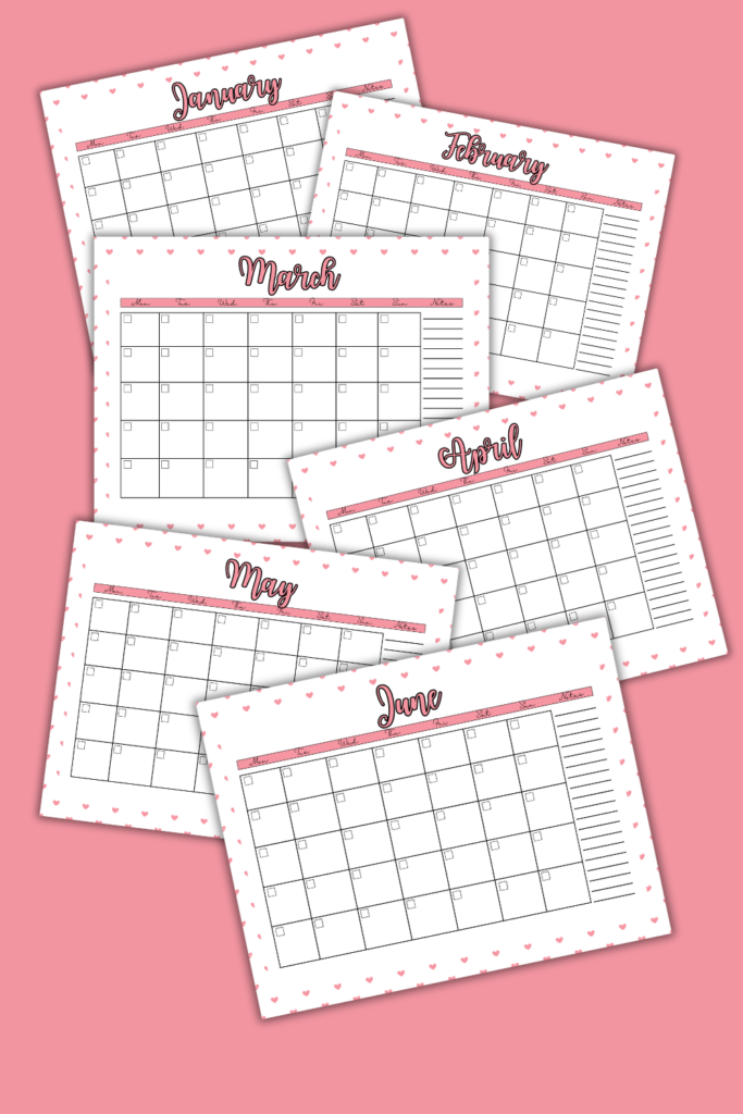 Blank Monthly Calendar Planner Templates - Flowify Bliss