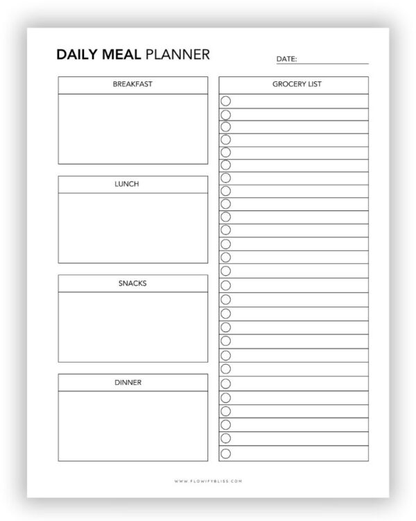 Free Printable Meal Planner Flowify Bliss