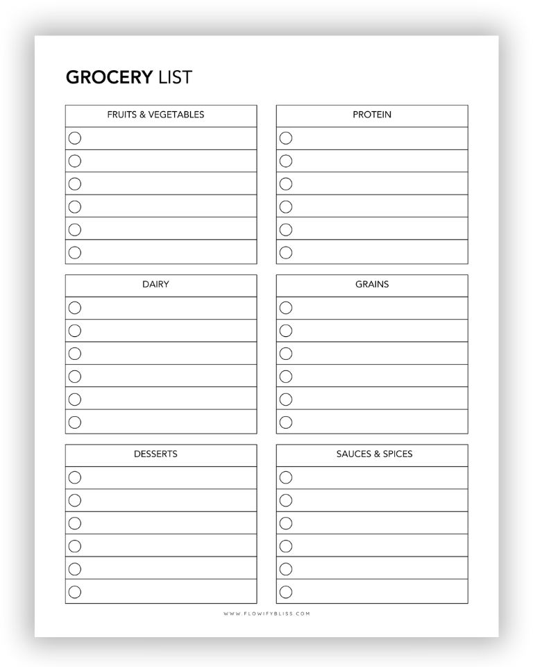 Free Printable Meal Planner - Flowify Bliss