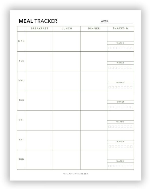 Free Printable Meal Planner Flowify Bliss 9589