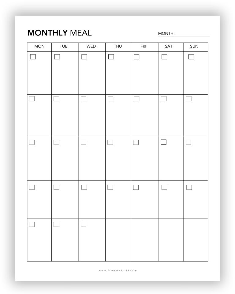 Free Printable Meal Planner - Flowify Bliss