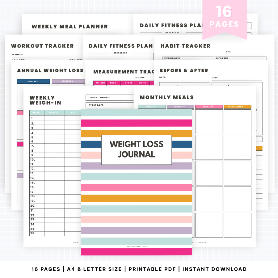 weight-loss-journal-printable-pdf-instant download