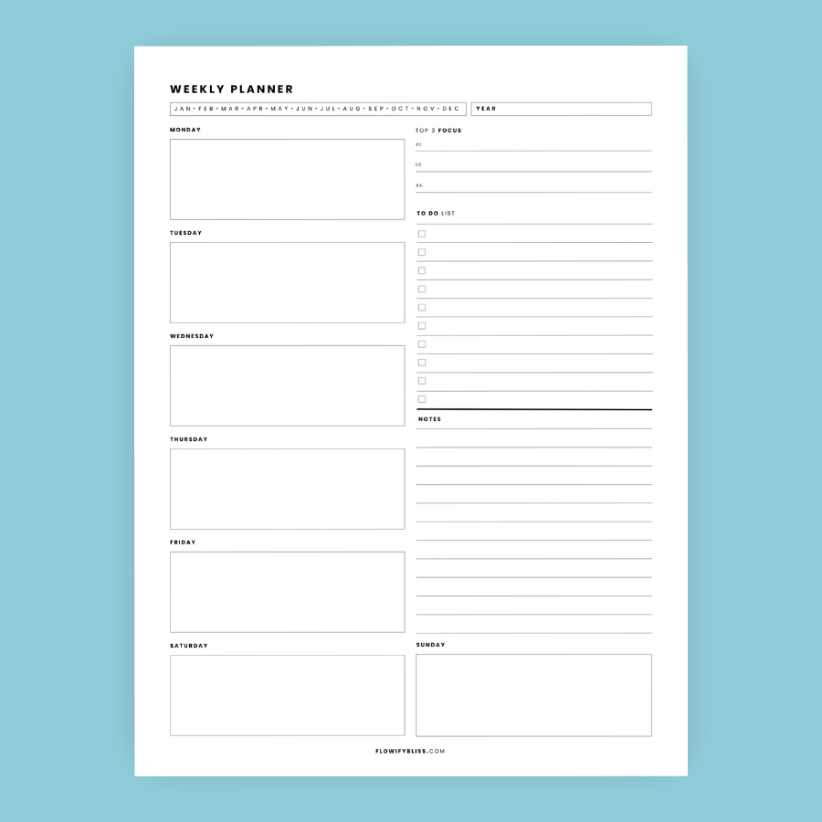 weekly planner printable