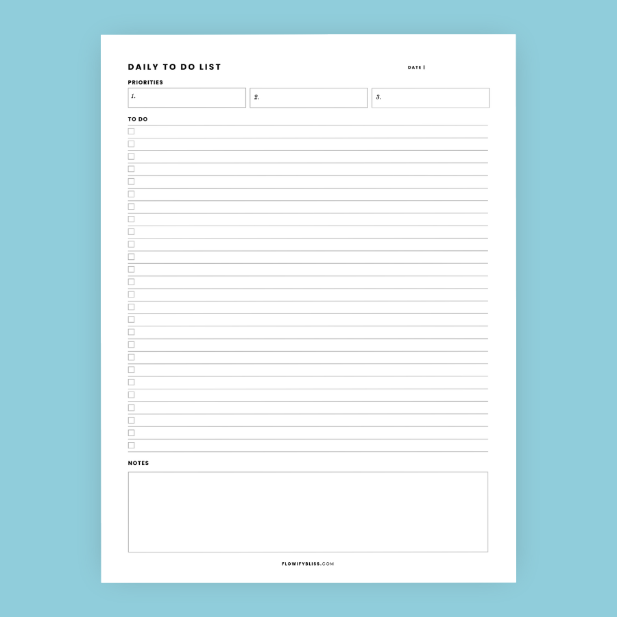 daily to do list printable 1