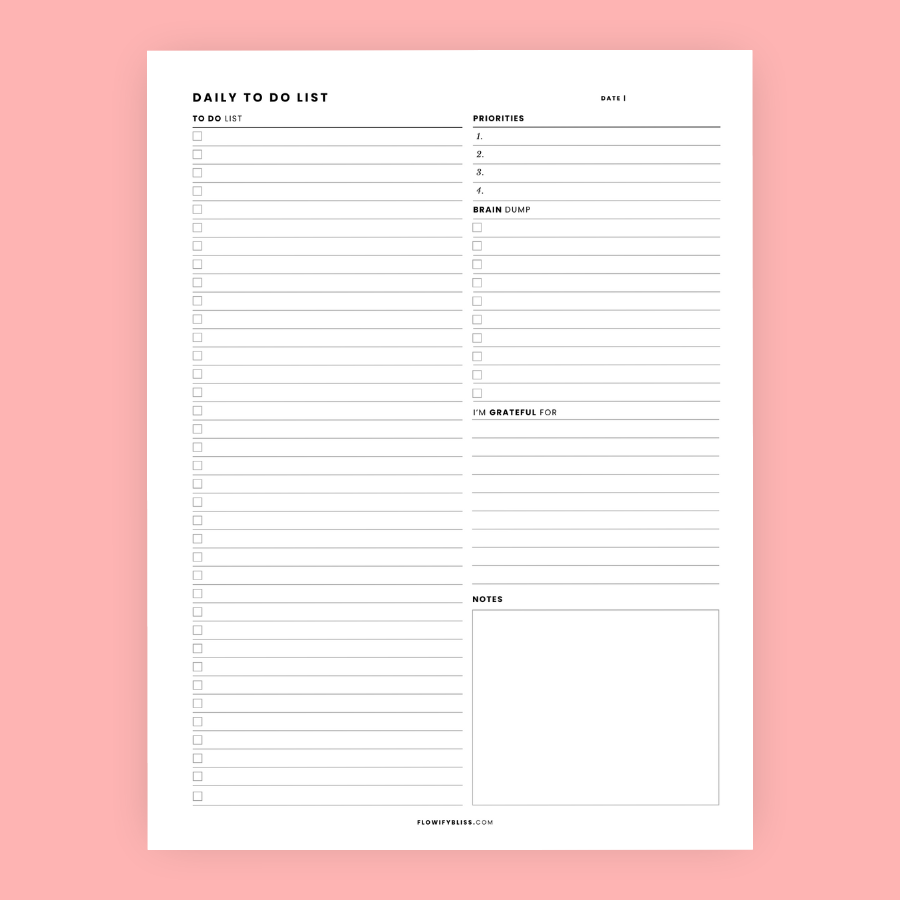 Daily to do list