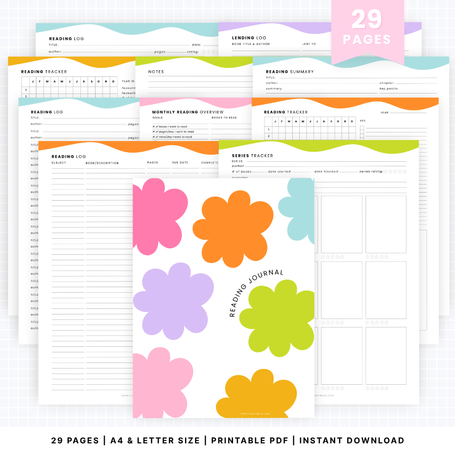 reading-journal-printable-instant download